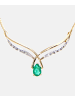 Diamant L'éternel Halskette aus 375 Gelbgold mit Diamant mit Smaragd