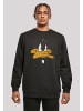 F4NT4STIC Sweatshirt Looney Tunes Daffy Duck Big Face in schwarz