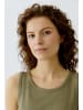 Oui FILIZ Top aus Viskose-Rippe in Green Garden