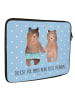 Mr. & Mrs. Panda Laptoptasche Bär Freundin mit Spruch in Blau Pastell