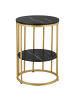 relaxdays Beistelltisch in Schwarz/ Gold - (H)57 x ø 40 cm