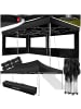 tectake Pavillon Viola inklusive Spannseilen, Heringen und Tragetasche, schwarz
