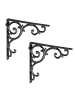 relaxdays 6 x Regalwinkel "Barocke Ornamente" in Schwarz