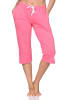 NORMANN Damen Pyjama Capri-Hose kurz Mix & Match in pink