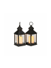 relaxdays 4x LED Laterne in Schwarz - (H)23 cm