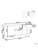 Beliani Vitrine MILORA in Weiß/Gold - (W) 160 x (H) 80 x (L) 40 cm