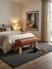 KADIMA DESIGN Sitzbank Echtleder / Massivholz 89x46x35 cm Leder Modern Turnbock