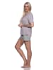 NORMANN Kurzarm Schlafanzug Shorty Herz - 79074 in grau