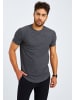 Leif Nelson Herren T-Shirt Rundhals Herren T-Shirt Rundhals LN-55760 in anthrazit