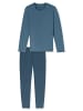 Schiesser Pyjama lang für Herren in dunkel-blau