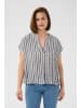 Kaffe Kurzarm-Bluse KAanja Regular fit in Black/Chalk Stripe