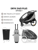 Hauck 2in1 Fahrradanhänger Sparset Dryk Duo Plus in schwarz,grau
