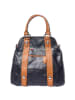 Florence Florence Schultertasche, Henkeltasche, Leder schwarz, hellbraun ca. 40cm breit