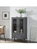 en.casa Vitrinenschrank Søndersø in Grau (H)115cm (B)70cm (T)31cm