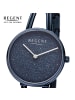 Regent Armbanduhr Regent Metallarmband dunkelblau extra groß (ca. 30mm)