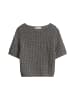 Marc O'Polo Kurzarm-Strickpullover boxy in Oxide Grey