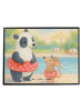 Mr. & Mrs. Panda Schreibunterlage Otter Schwimmen Design ohne Sp... in Weiß