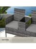 tectake Rattan Gartensitzbank Narbonne 131 x 59 x 82 cm, grau/hellgrau
