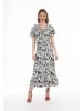 faina Damen Kleid - Zebraprint in Weiss Schwarz