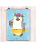 Mr. & Mrs. Panda Bild Pinguin Kokosnuss ohne Spruch in Eisblau