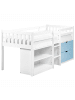 Beliani Kinderbett SUSVILLE in Weiß/Blau - (W) 97 x (H) 99 x (L) 207 cm