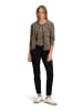 Betty Barclay Shirtjacke mit Rippenstruktur in Khaki/Schwarz