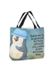 Mr. & Mrs. Panda Tote Bag Pinguin Duschen Design mit Spruch in Weiß