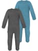 Normani Outdoor Sports 2x MERINO Babystrampler Levin in Blau/Anthrazit