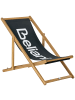 Beliani Gartenliege ANZIO in Schwarz/Braun - (W) 54 x (H) 70 x (L) 97 cm