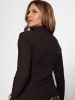 SASSYCLASSY Geripptes Langarmshirt mit Stehkragen in Braun