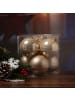 MARELIDA 6er Set Weihnachtskugeln Baumkugeln Glas D: 8cm in creme
