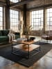 KADIMA DESIGN Couchtisch 60x60x41 cm Massivholz Metall Sofatisch Wohnzimmertisch