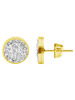 Adeliás Damen Ohrringe – Ohrstecker aus Edelstahl mit Strass Steinchen in gold