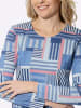 Sieh an! Langarm-Shirt in jeansblau-altrosa-bedruckt