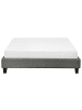 Beliani Doppelbett ROANNE in Grau/Dunkler Holzfarbton - (W) 149 x (H) 29 x (L) 211 cm