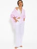SASSYCLASSY Ultra Oversize Musselin Bluse in Pink, Weiß