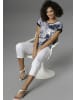 Aniston SELECTED Blusenshirt in dunkelblau-offwhite-rauchblau