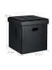 relaxdays Hocker in Schwarz - (B)37 x (H)39 x (T)37 cm