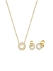 Elli DIAMONDS  Schmuckset 375 Gelbgold Diamant, Geo in Gold