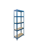 relaxdays Schwerlastregal in Blau/ Braun - (B)75 x (H)150 x (T)30 cm