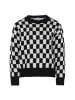 Sookie Damen Sweater in WEISS SCHWARZ KARIERT