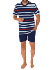 NORMANN Schlafanzug kurzarm Shorty Pyjama Streifen - 78239 in marine