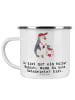 Mr. & Mrs. Panda Camping Emaille Tasse Bademeister Herz mit Spruch in Weiß
