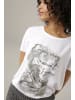 Aniston CASUAL Shirtbluse in weiß-helltaupe-dunkeloliv