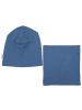 TupTam Unisex Kinder Beanie Mütze Schlauchschal Set in blue denim