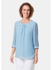 GOLDNER Kurzgröße:  Bluse Bluse aus Chiffon mit Glitzersteinen in eisblau