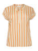KAFFE curve Ärmellose Bluse KCsida Regular fit in Feather Gray / Melon Stripe