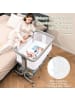 COSTWAY 3 in 1 Beistellbett in Grau