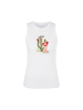 MARC CAIN SPORTS  Ripp-Top mit Kaktus-Print in White