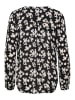 Kaffe Langarm-Bluse KAamber Regular fit in Black/Turtledove Flower Print